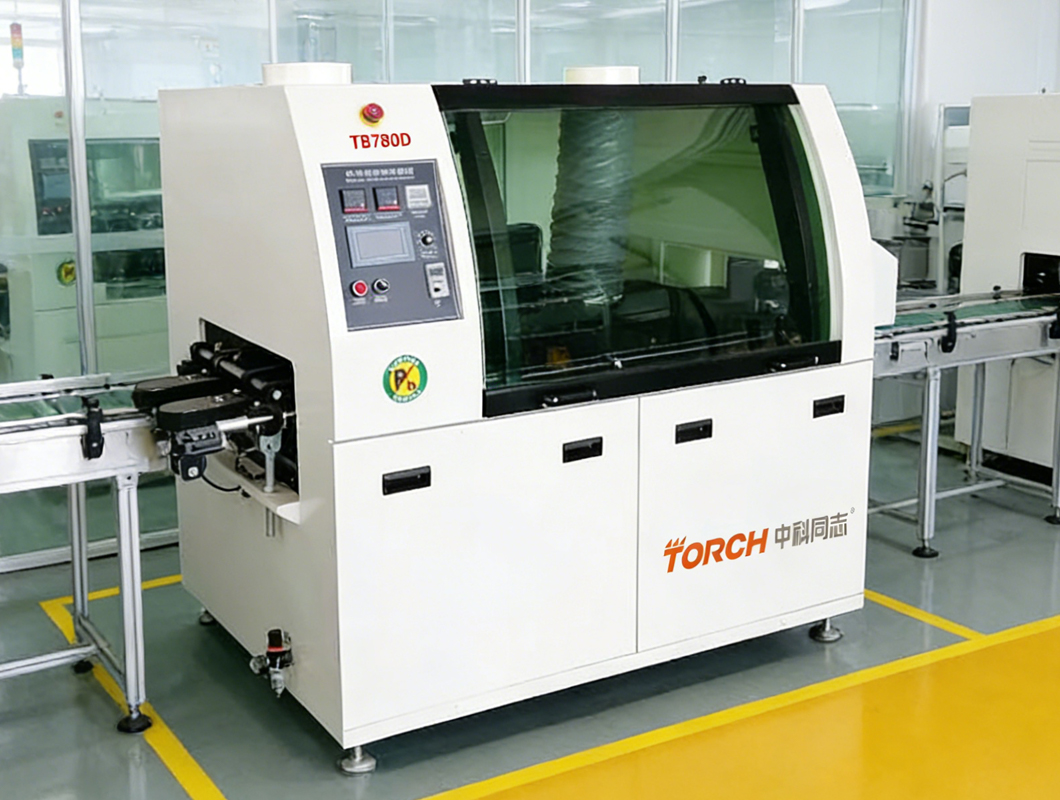 TORCH 中科同志 TB780D 全自动双波峰焊机 小型无铅 PCB 线路板波峰焊设备 两段热风预热锡炉焊接机 TORCH 中科同志 TB780D 全自动双波峰焊机 小型无铅 PCB 线路板波峰焊设备 两段热风预热锡炉焊接机